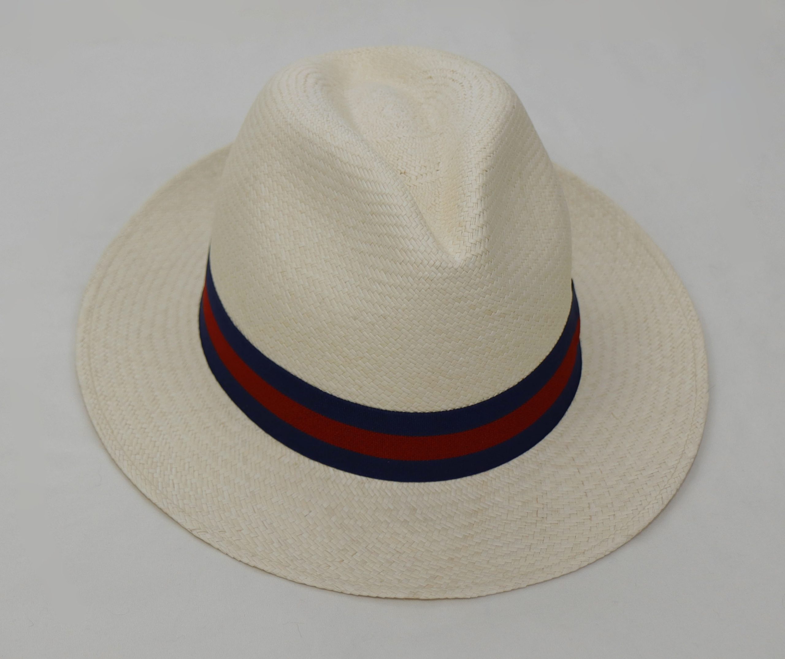 Natural hat blue and red stripe